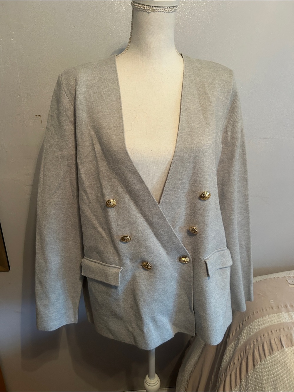 INC Gold Button Detail Cardigan